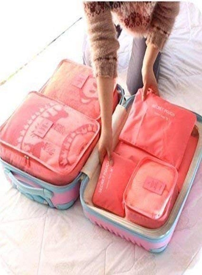 Everbuy® Set of 6 Packing Cubes Travel Organizer (Peach) - Image 2